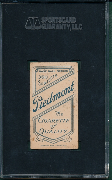 1909-1911 T206 Nattress Piedmont Cigarettes SGC 40 