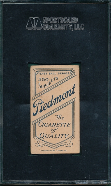 1909-1911 T206 Phelps Piedmont Cigarettes SGC 40  