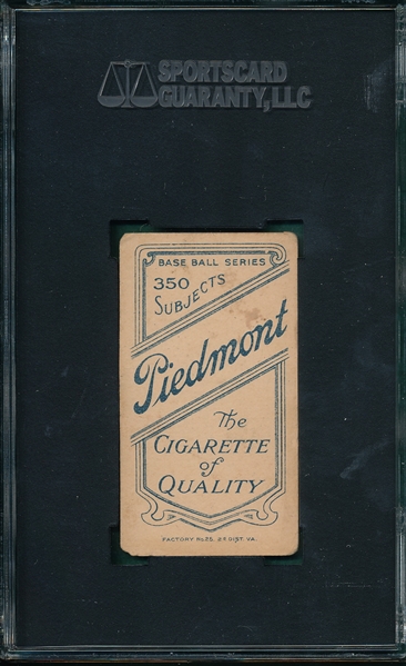 1909-1911 T206 Overall, Hand Face Level, Piedmont Cigarettes SGC 40  