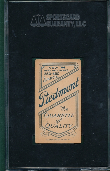 1909-1911 T206 Overall, Hand Waist Level, Piedmont Cigarettes SGC 40  