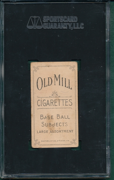 1909-1911 T206 Schaefer, Washington, Old Mill Cigarettes SGC 40  