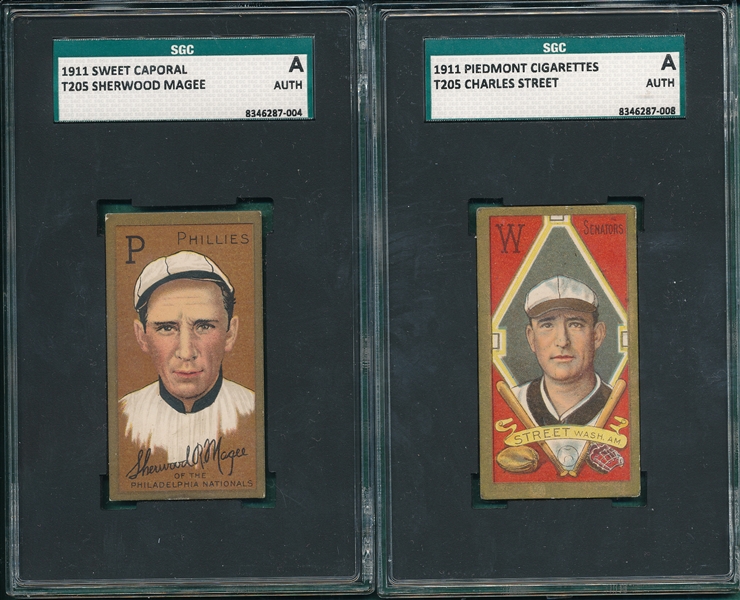 1911 T205 Magee & Street Lot of (2) SGC Authentic