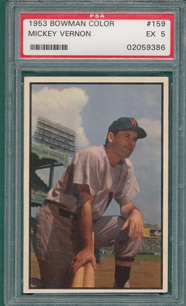 1953 Bowman Color #159 Mickey Vernon PSA 5