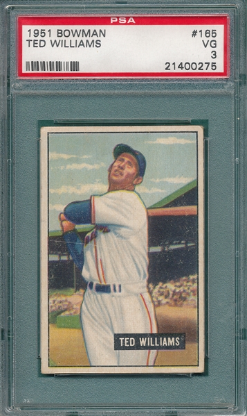 1951 Bowman #165 Ted Williams PSA 3