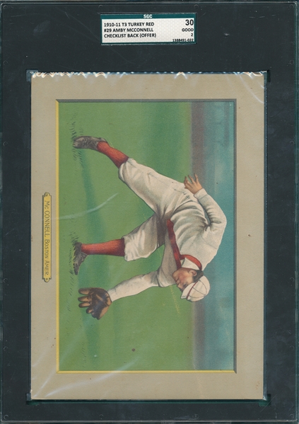 1910-1911 T3 #29 Ambrose McConnell Red SGC 30 *Presents Better*