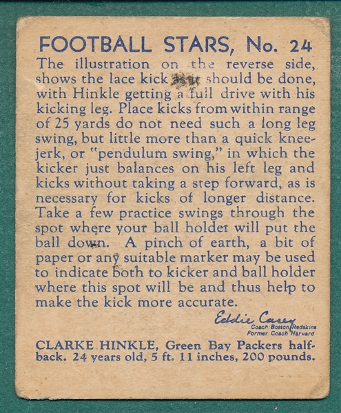 1935 National Chicle #24 Clarke Hinkle