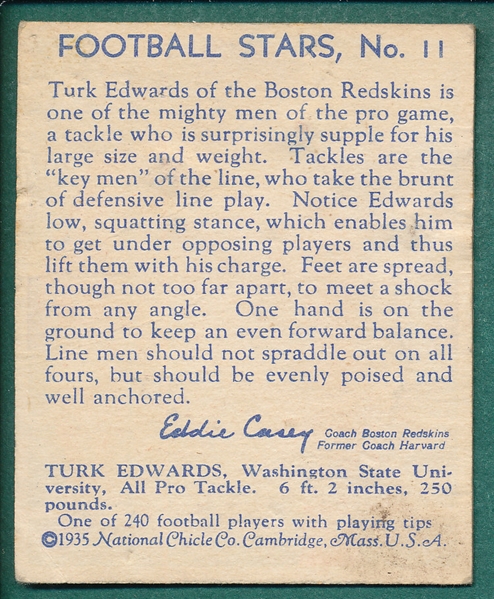 1935 National Chicle #11 Turk Edwards