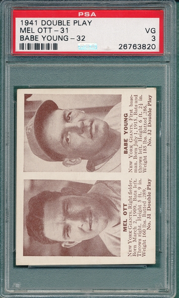 1941 Double Play 31/32 Ott/Young PSA 3