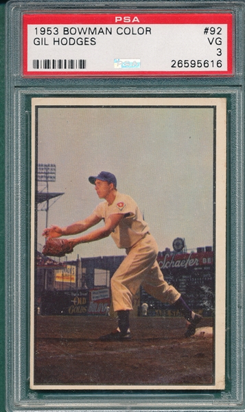 1953 Bowman Color #92 Gil Hodges PSA 3
