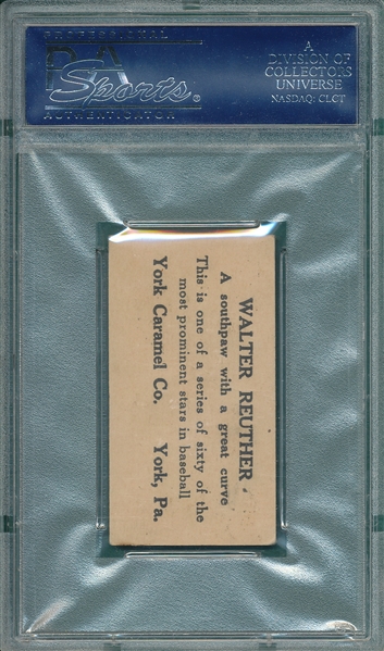 1927 E210-1 #2 Walter Reuther York Caramels PSA 3