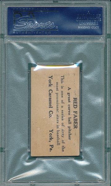 1927 E210-1 #4 Red Faber York Caramels PSA 4