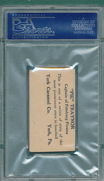 1927 E210-1 #14 Pie Traynor York Caramels PSA 4