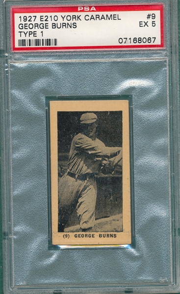 1927 E210-1 #9 George Burns York Caramels PSA 5