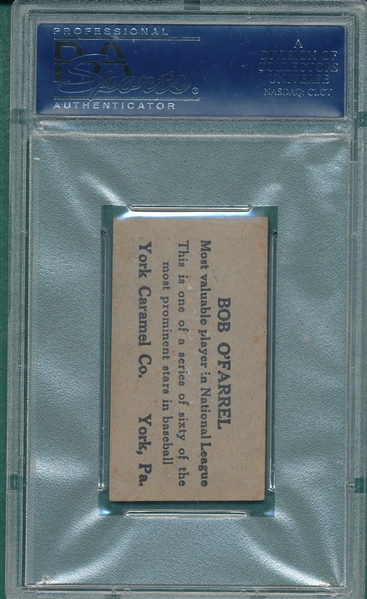 1927 E210-1 #12 Bob O'Farrell York Caramels PSA 5