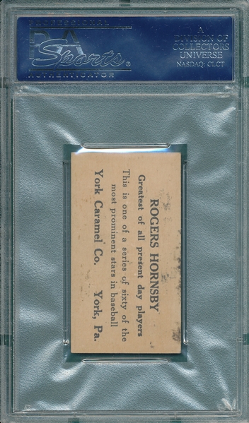 1927 E210-1 #13 Rogers Hornsby York Caramels PSA 5 *Only 3 Graded Higher*