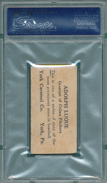 1927 E210-1 #18 Adolph Luque York Caramels PSA 3