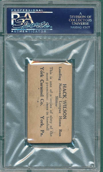 1927 E210-1 #25 Hack Wilson York Caramels PSA 2