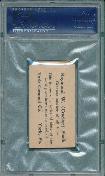 1927 E210-1 #23 Raymond Shalk York Caramels PSA 4