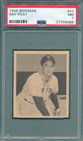 1948 Bowman #42 Ray Poat PSA 7