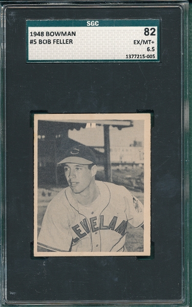 1948 Bowman #5 Bob Feller SGC 82