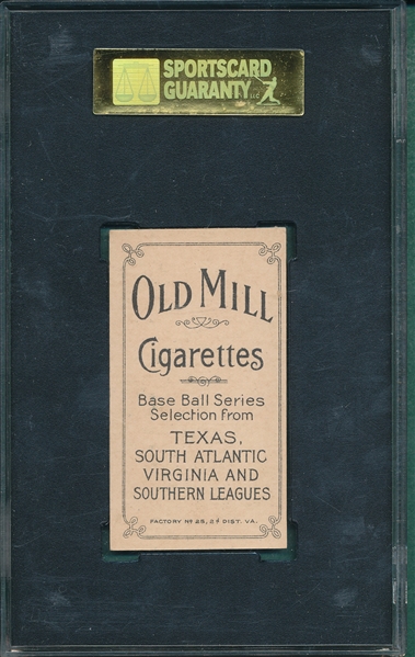 1909-1911 T206 Seymour, Portrait, Old Mill Cigarettes SGC 80