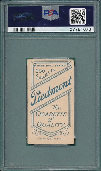 1909-1911 T206 Elberfeld, Portrait, Wash., Piedmont Cigarettes PSA 2
