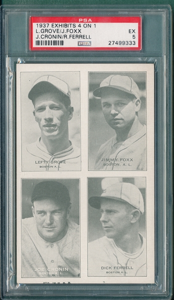 1937 Exhibits 4 in 1 Boston Red Sox, W/ Grove & Foxx PSA 5
