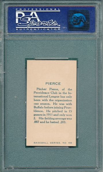 1912 C46 #68 Pierce PSA 8 *Highest Graded (1/1)*