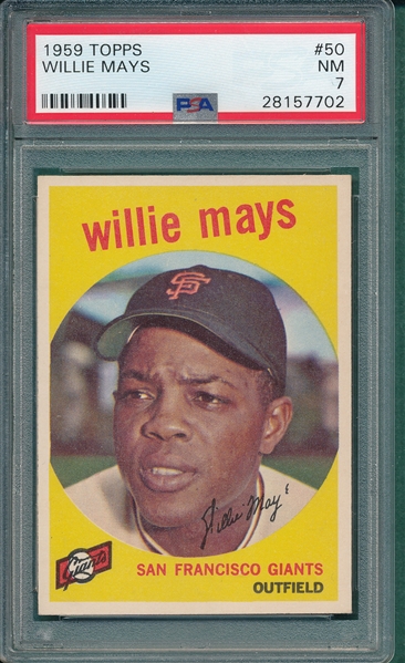 1959 Topps #50 Willie Mays PSA 7