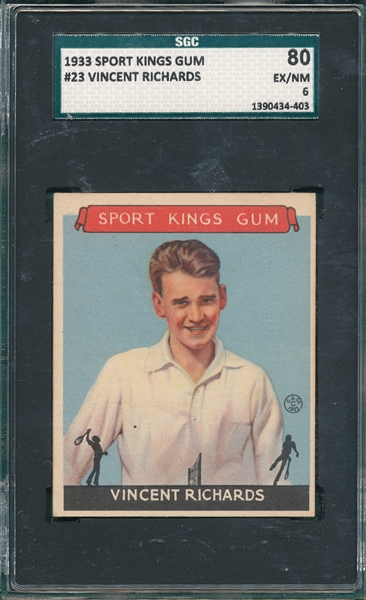1933 Sport Kings #23 Vincent Richards SGC 80