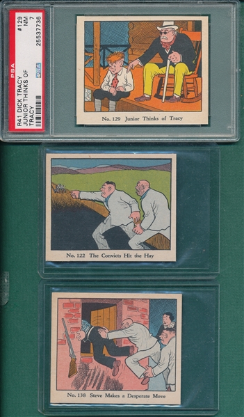 1937 R41 Dick Tracy Lot of (3) W/ #129 PSA 7