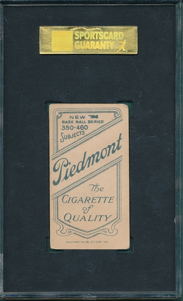 1909-1911 T206 Herzog, Boston, Piedmont Cigarettes SGC 40