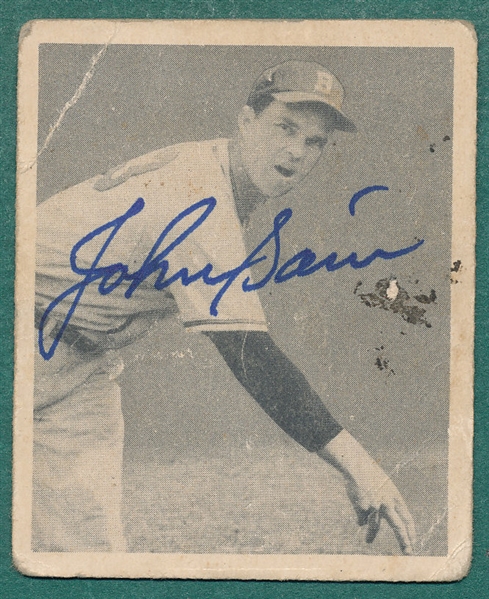 1948 Bowman #12 Johnny Sain *Autographed*