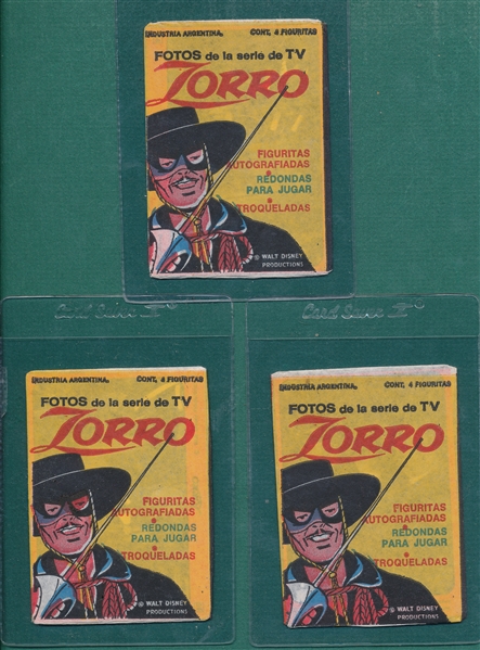 1958 Argentina Zorro Wrappers Lot of (3)