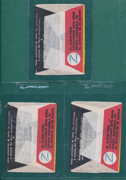 1958 Argentina Zorro Wrappers Lot of (3)
