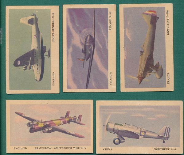 1940's era Tydol/Veedol Airplane Trading Cards 38 Card Lot