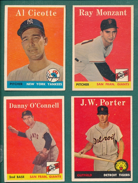 1958 Topps Lot of (66) W/ #382 Cicotte