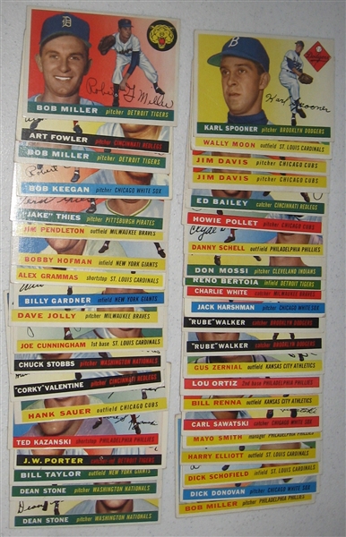 1955 Topps Lot of (55) W/ #210 Snider
