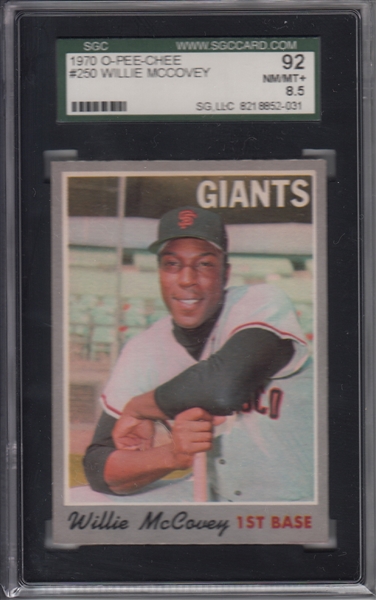 1970 O-Pee-Chee #250 Willie McCovey SGC 92 *Highest Graded* *1/1*