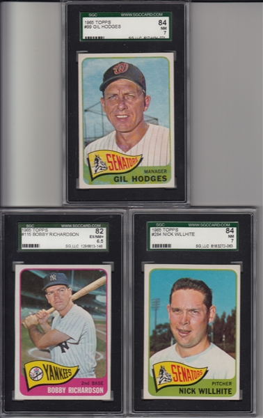 1965 Topps Lot of (5) W/ Hodges SGC