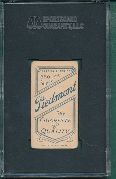 1909-1911 T206 Tinker, Portrait, Piedmont Cigarettes SGC 30