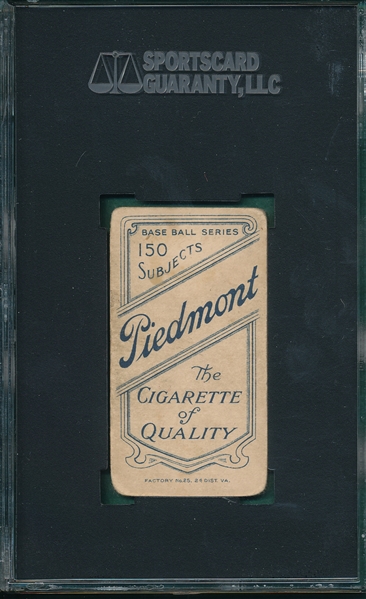 1909-1911 T206 Evers, Portrait, Piedmont Cigarettes SGC 35