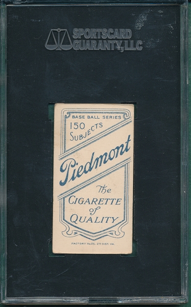 1909-1911 T206 Crawford, Throwing, Piedmont Cigarettes SGC 40