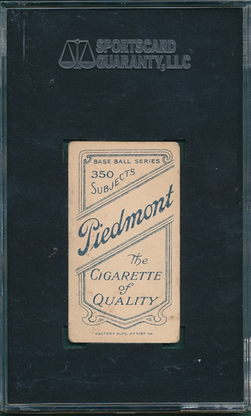 1909-1911 T206 McGinnity Piedmont Cigarettes SGC 40