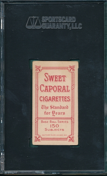 1909-1911 T206 Clarke, Fred, Bat, Sweet Caporal Cigarettes SGC 50