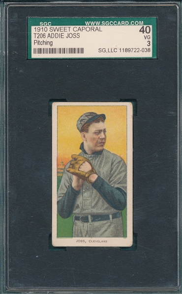 1909-1911 T206 Joss, Pitching, Sweet Caporal Cigarettes SGC 40