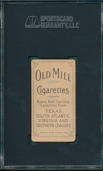 1909-1911 T206 Greminger Old Mill Cigarettes SGC 30 *Southern League*