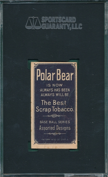 1909-1911 T206 Rucker, Throwing, Polar Bear SGC 20