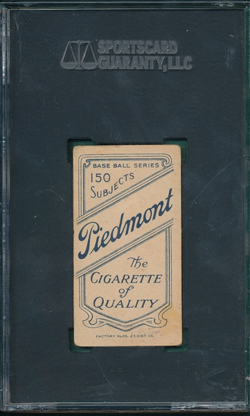1909-1911 T206 Stahl, No Glove, Piedmont Cigarettes SGC 30 