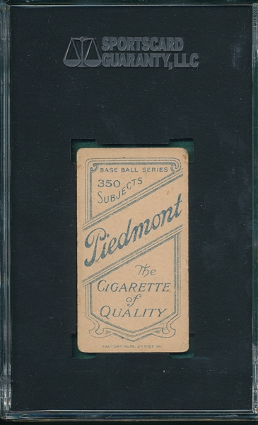 1909-1911 T206 Young, Irv, Piedmont Cigarettes SGC 30 